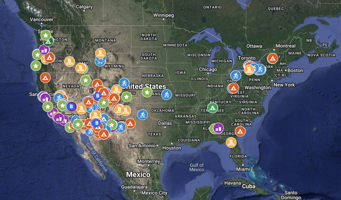 Favorite Campsites & Point of Interest Interactive Map » Our Way to Roam